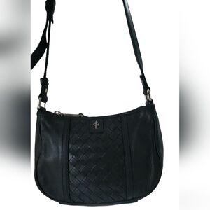 Cole Haan Crossbody Heritage Weave  Black Soft Leather